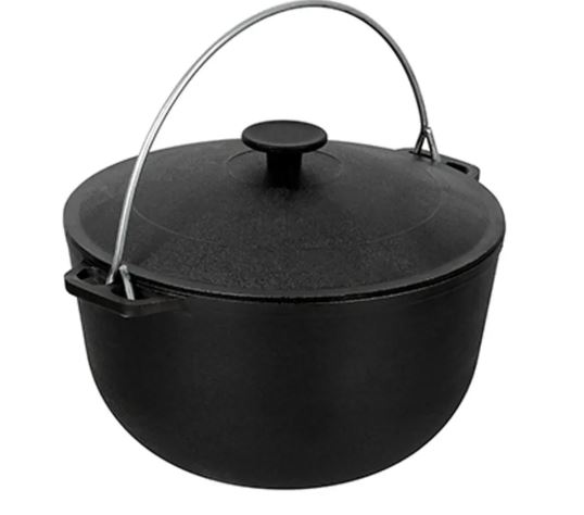 Казан чугунный с крышкой и дужкой,10 л/BOYSCOUT 61545